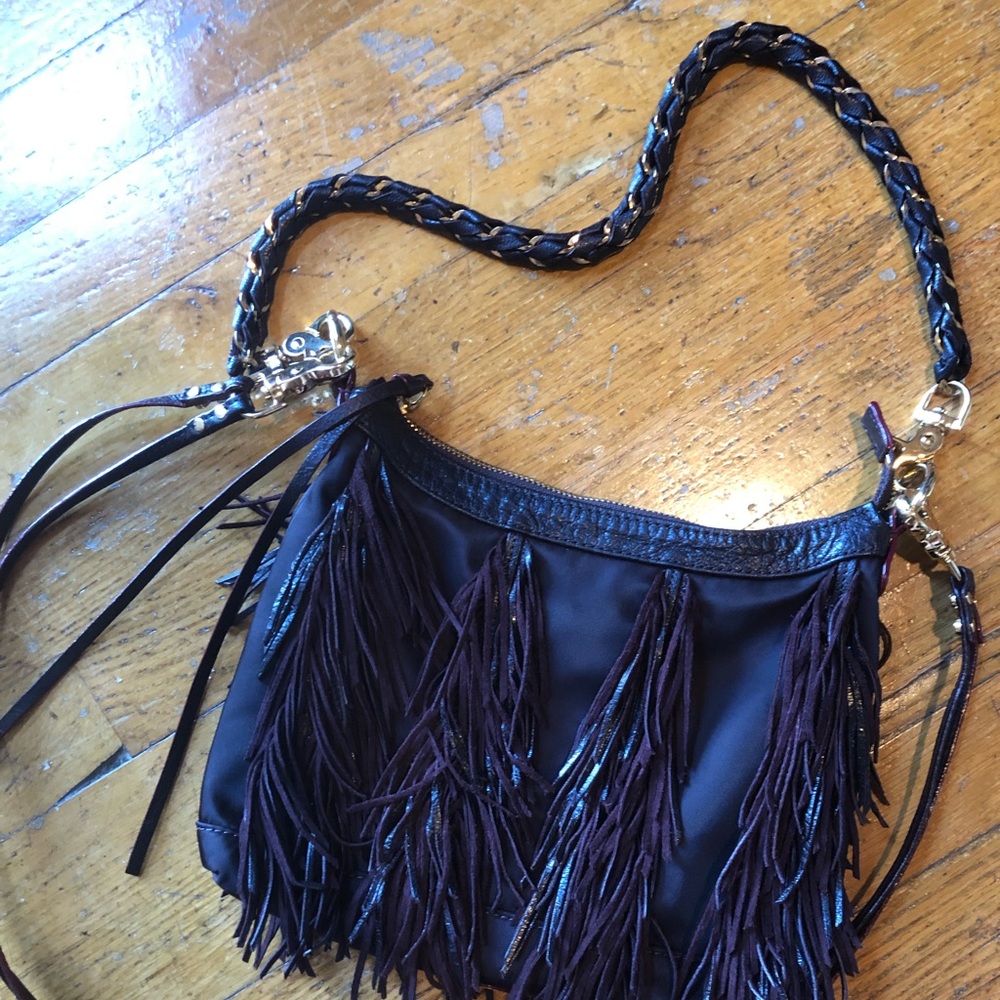 MZ Wallace Fringe Hobo Burgandy Leather
